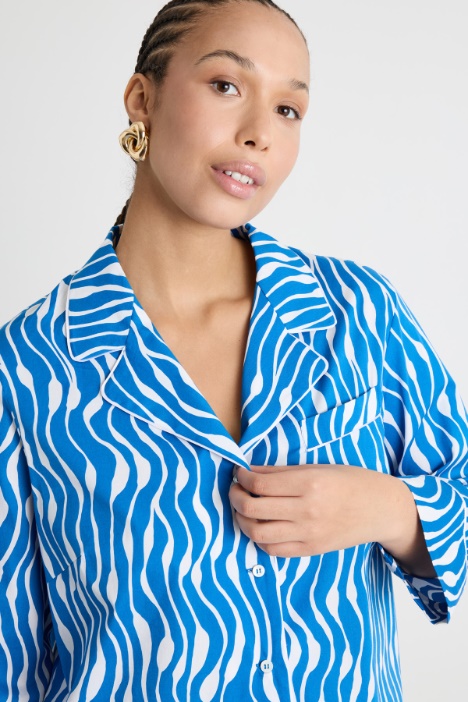 Camicia ampia in popeline stampato