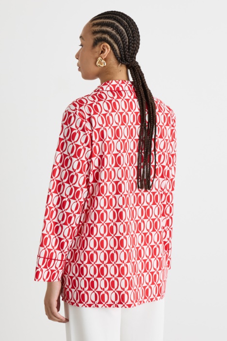 Camicia ampia in popeline stampato