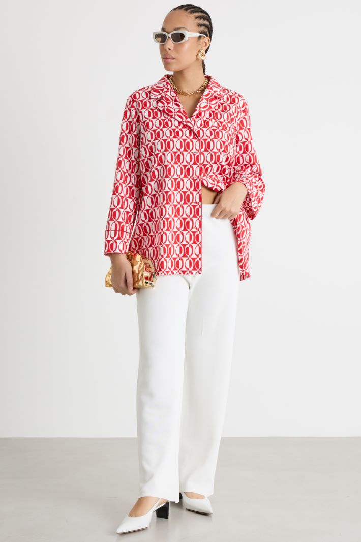 Camicia ampia in popeline stampato Intrend