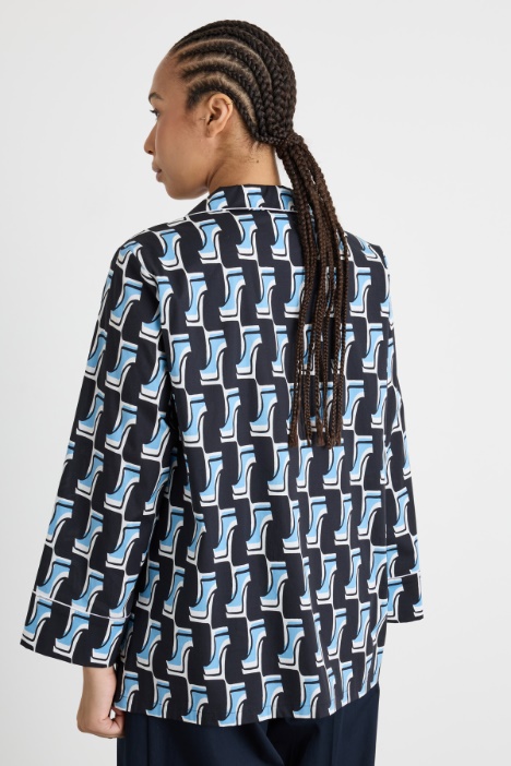 Camicia ampia in popeline stampato