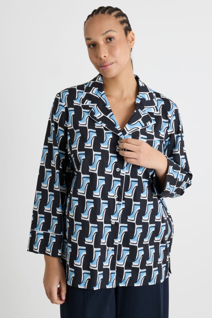 Camicia ampia in popeline stampato Intrend - 2