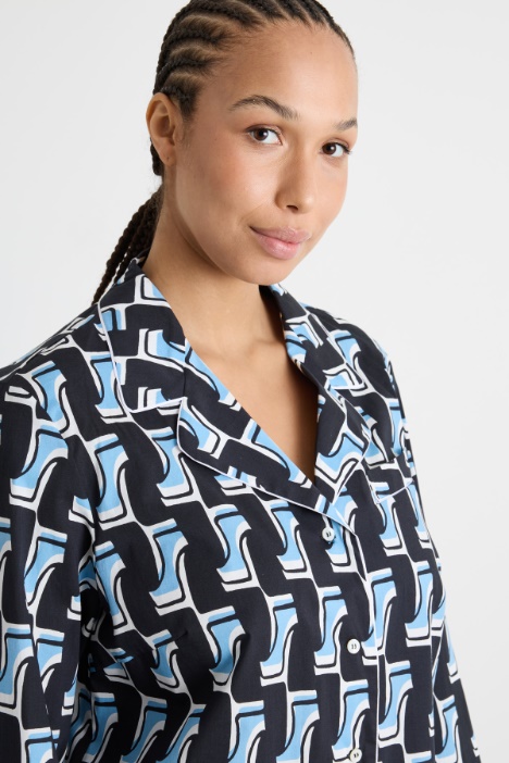 Camicia ampia in popeline stampato