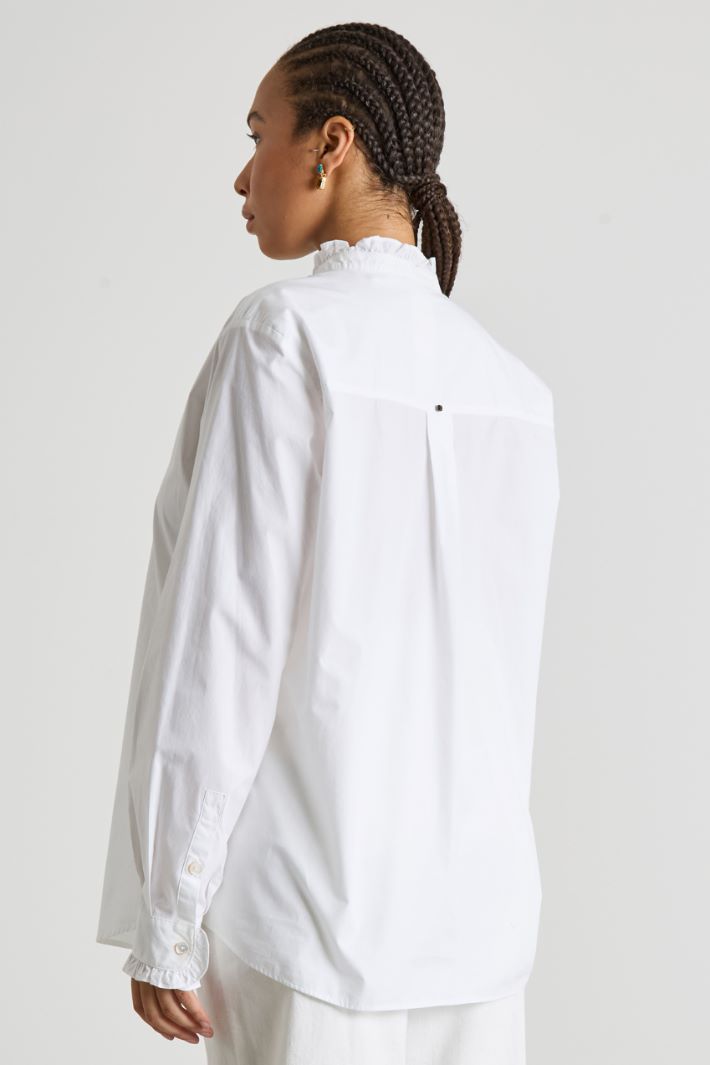 Mandarin collar poplin shirt Intrend - 4