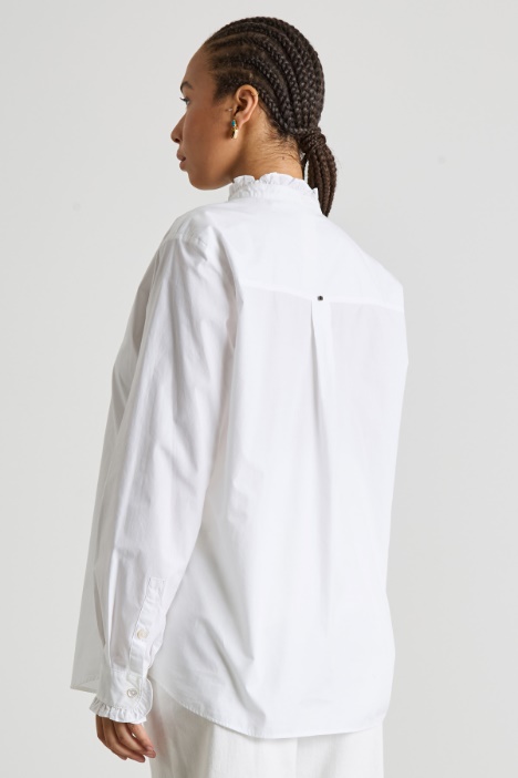 Camisa de popelina con cuello mao