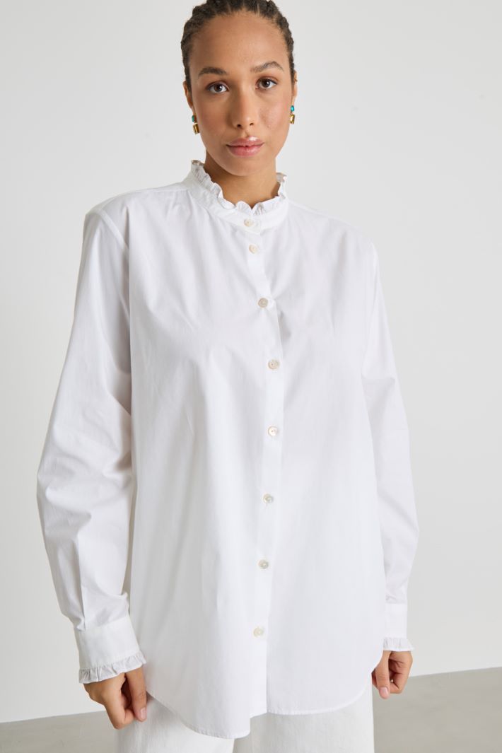 Mandarin collar poplin shirt Intrend - 2
