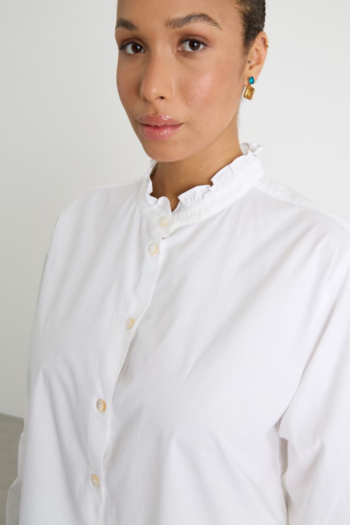 Mandarin collar poplin shirt Intrend - 3