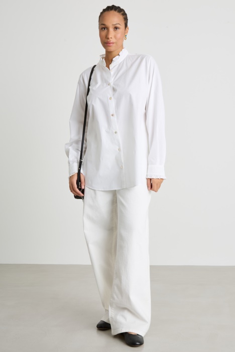 Mandarin collar poplin shirt Intrend