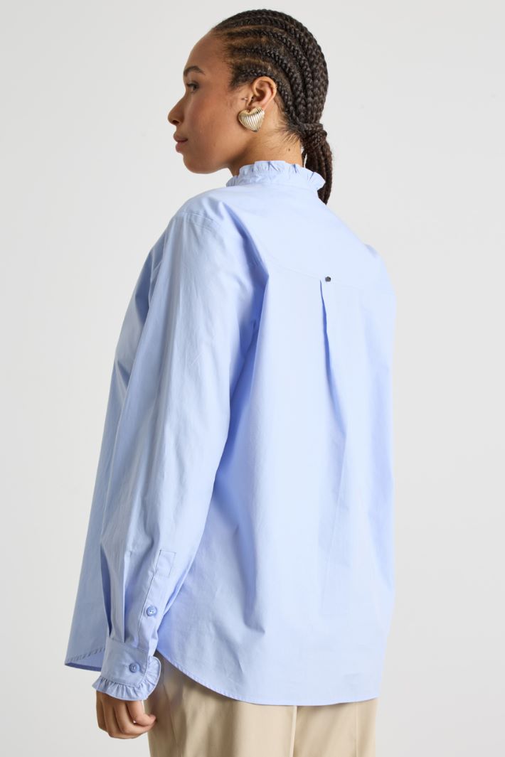 Mandarin collar poplin shirt Intrend - 4
