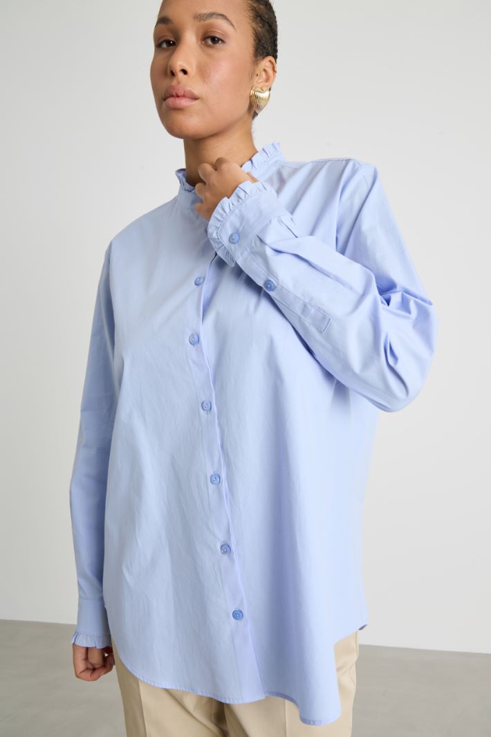Mandarin collar poplin shirt Intrend - 2
