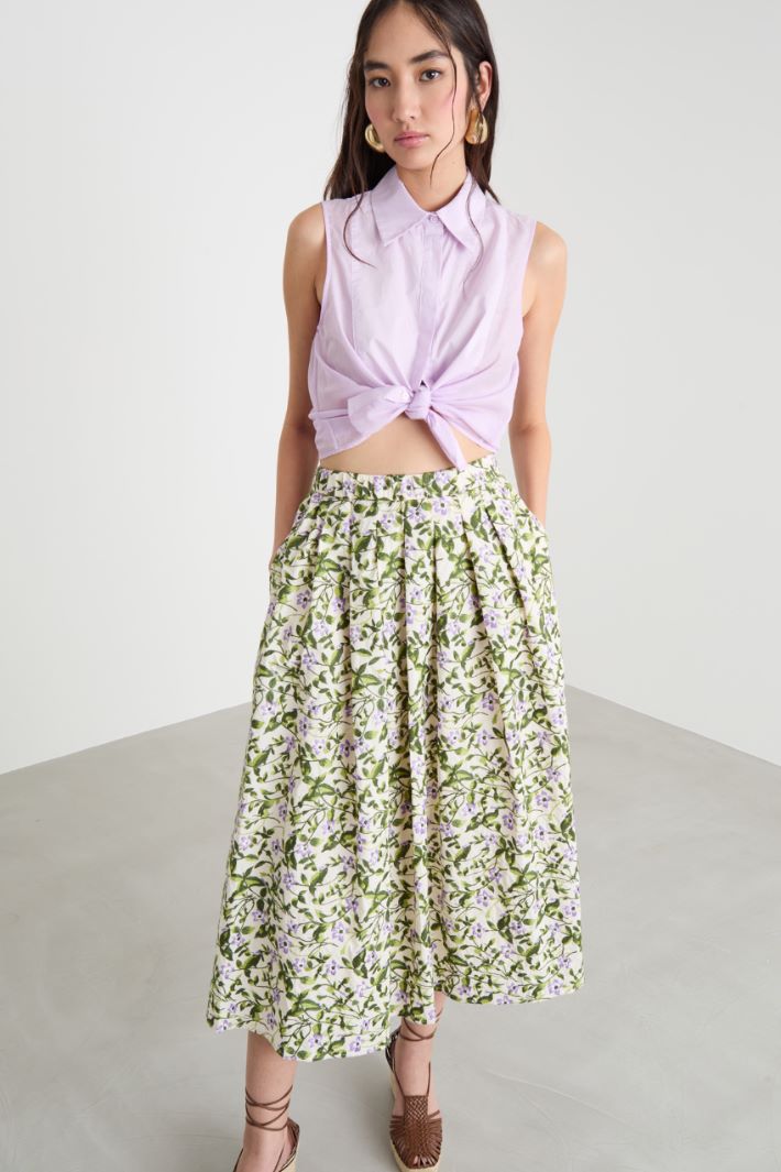 Voile and cotton poplin top Intrend - 2