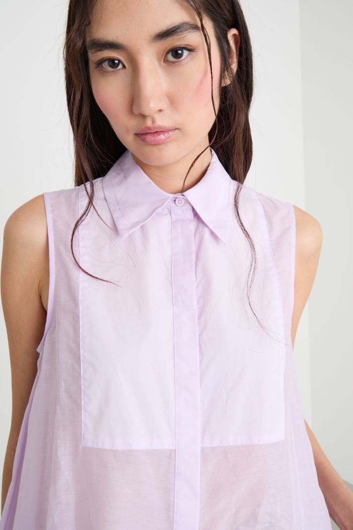 Voile and cotton poplin top Intrend - 3