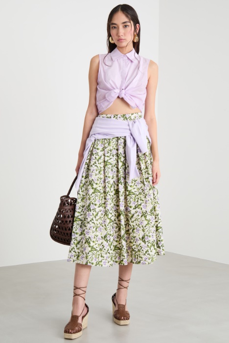 Voile and cotton poplin top Intrend