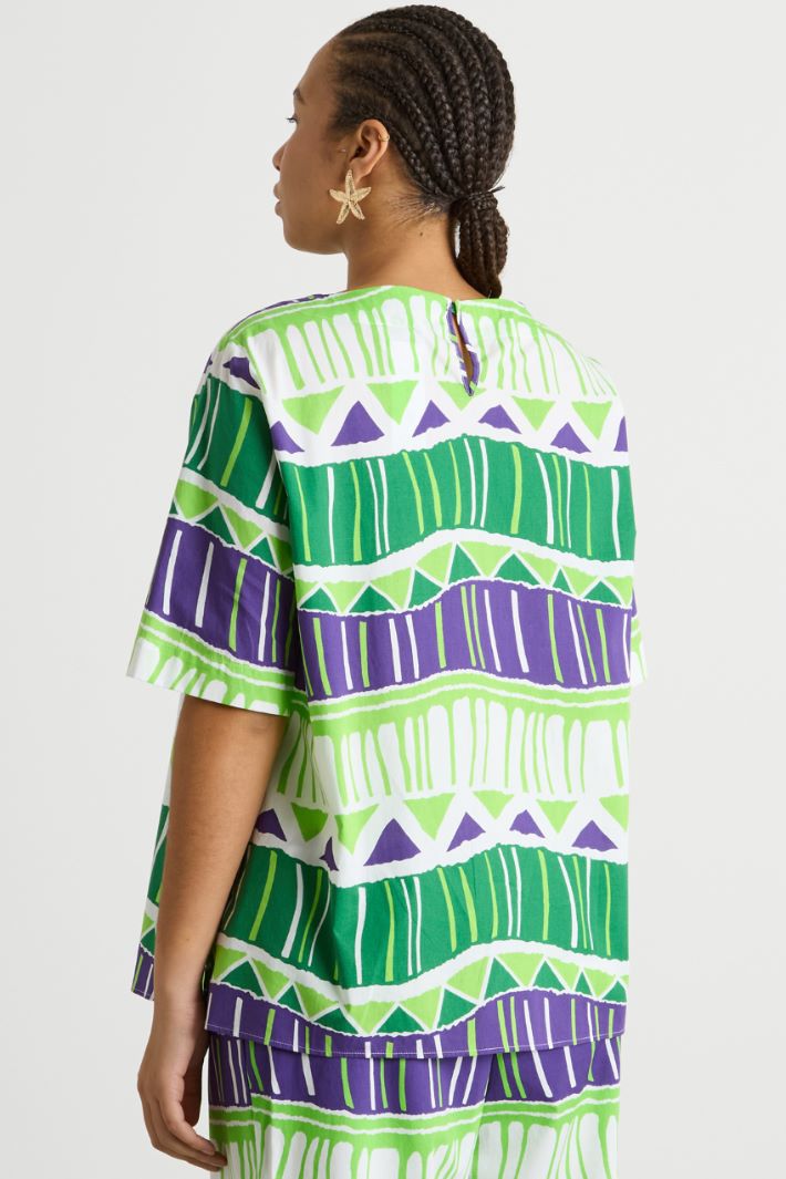 Loose-fit poplin blouse Intrend - 4