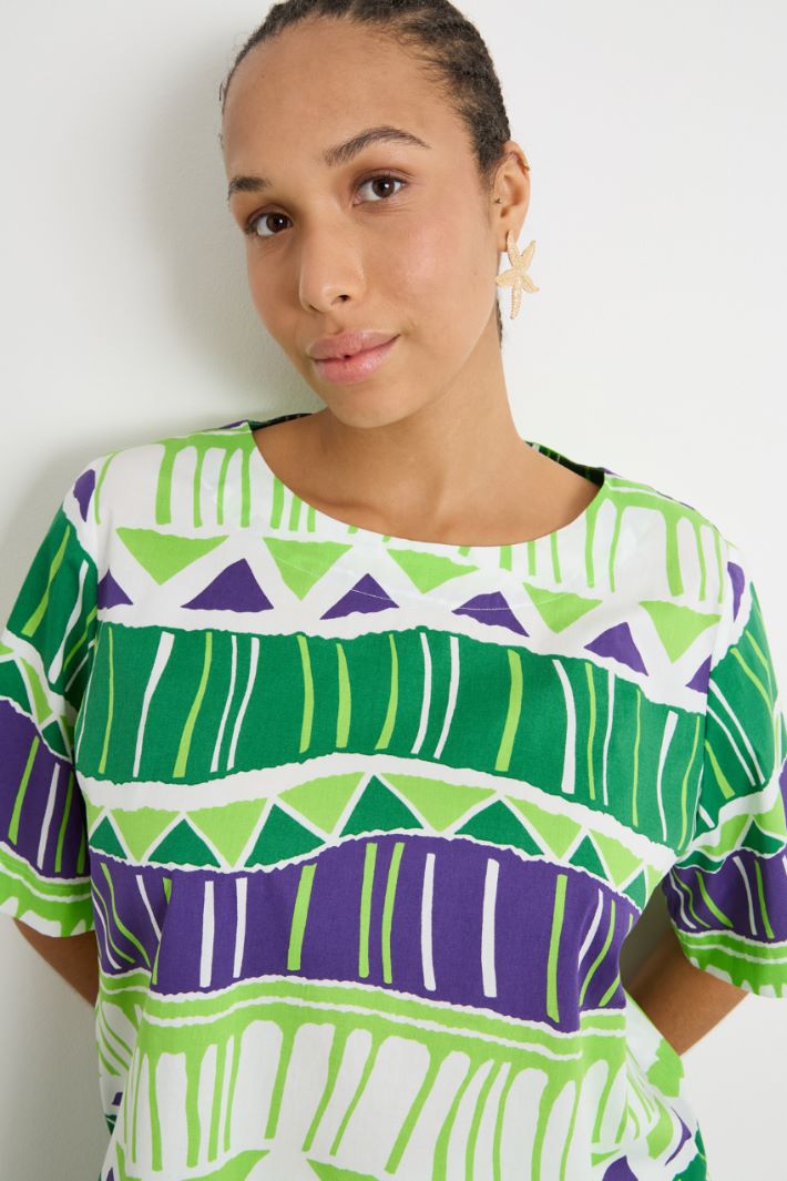 Loose-fit poplin blouse Intrend - 3