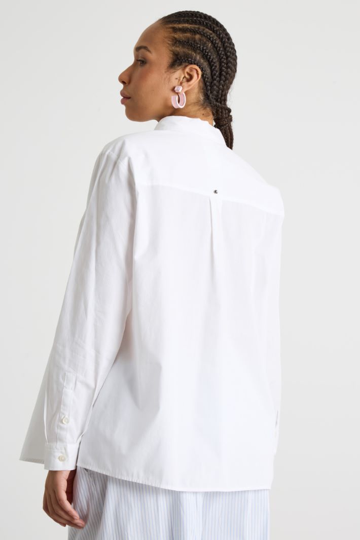 Embroidered A-line cotton shirt Intrend - 4