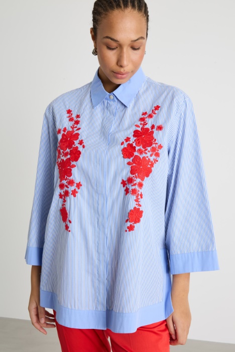 Wide-sleeved embroidered shirt Intrend