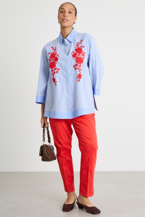 Wide-sleeved embroidered shirt Intrend