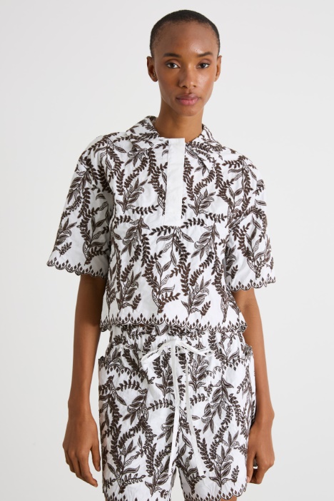 Embroidered poplin shirt Intrend