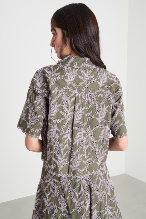 Camicia in popeline ricamato