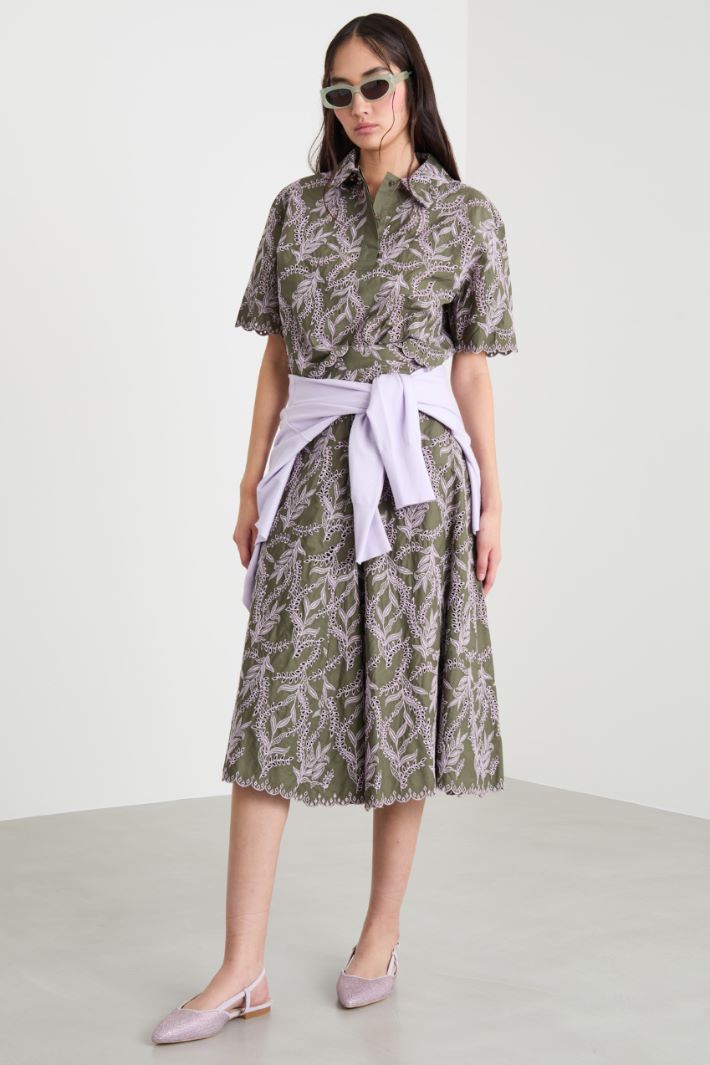 Embroidered poplin shirt Intrend