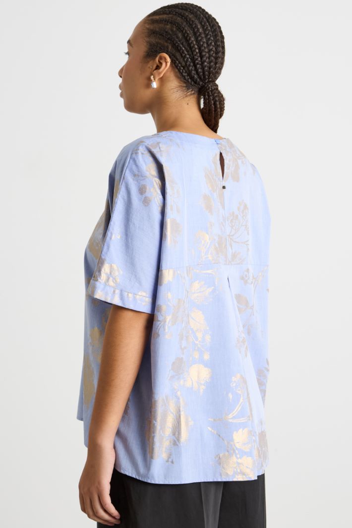 Chambray blouse with foil print Intrend - 4