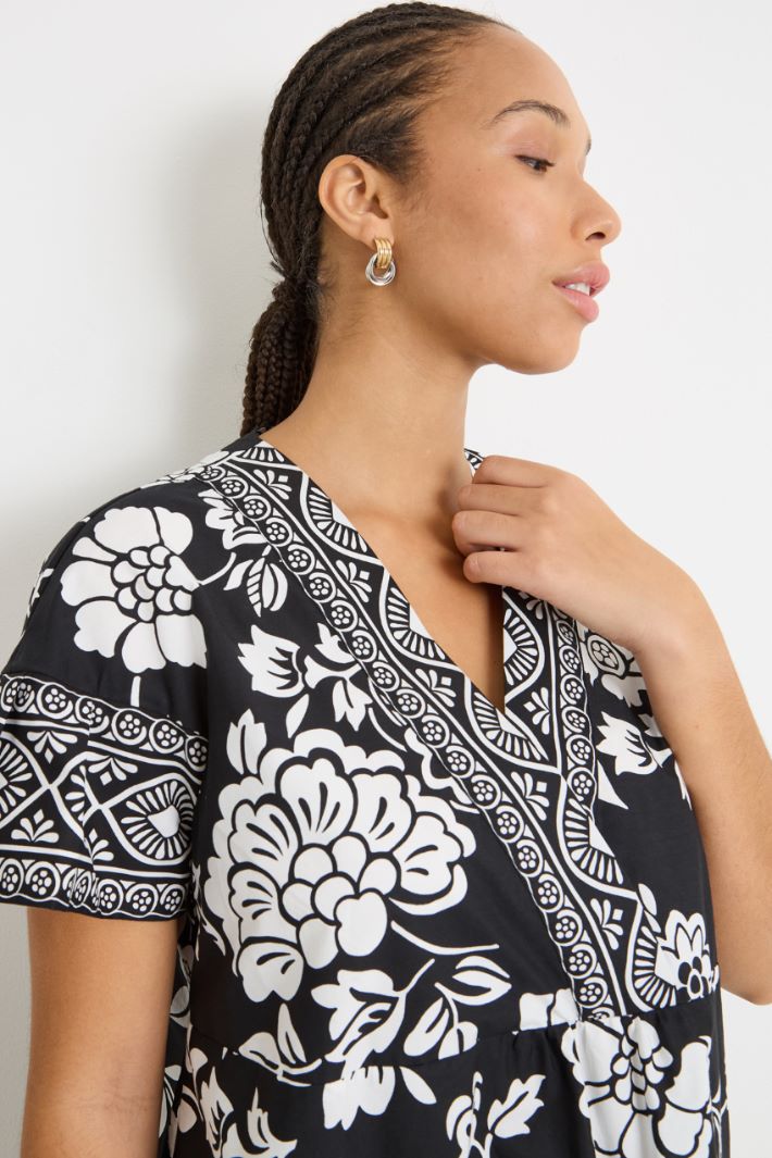 Printed poplin blouse Intrend - 3