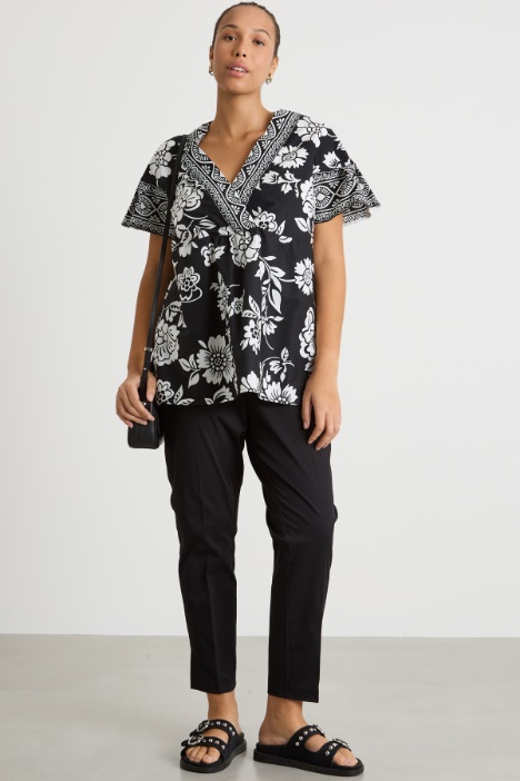 Printed poplin blouse Intrend