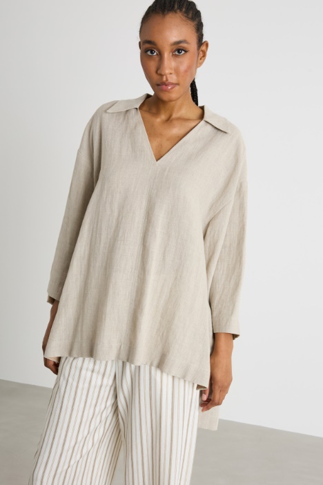 Oversized linen canvas shirt Intrend