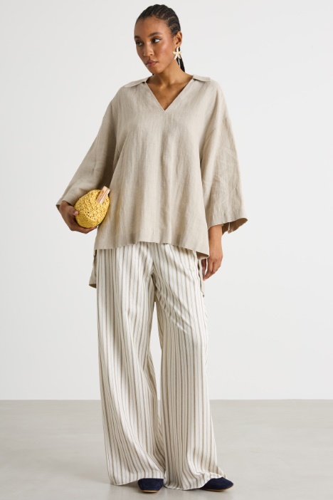 Oversized linen canvas shirt Intrend