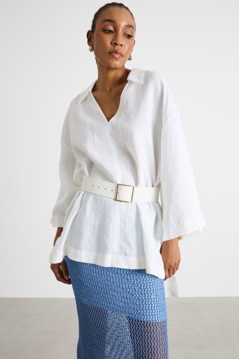 Oversized linen canvas shirt Intrend