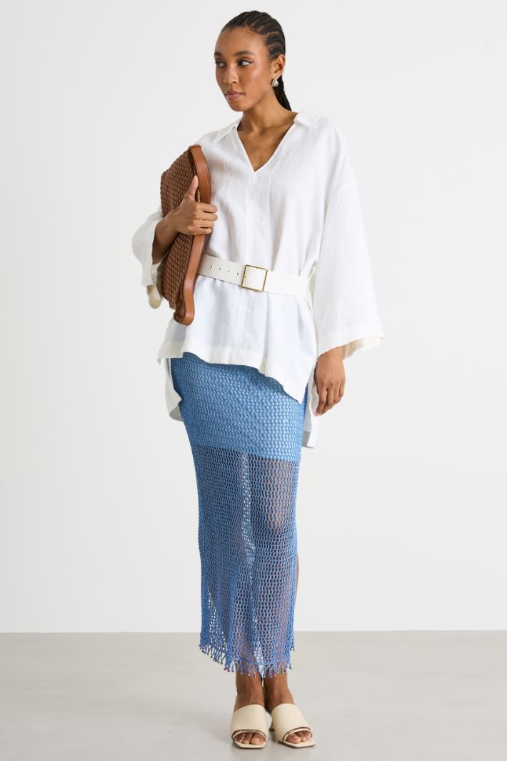 Oversized linen canvas shirt Intrend