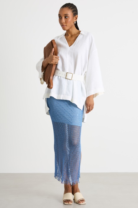 Oversized linen canvas shirt Intrend