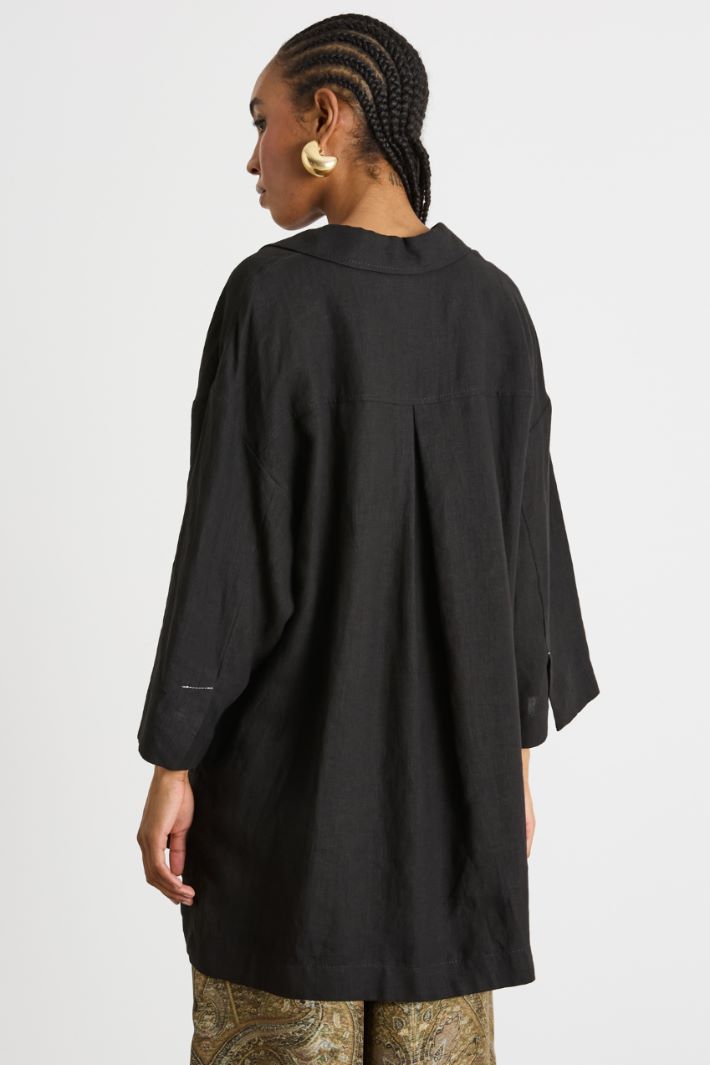 Oversized linen canvas shirt Intrend - 4