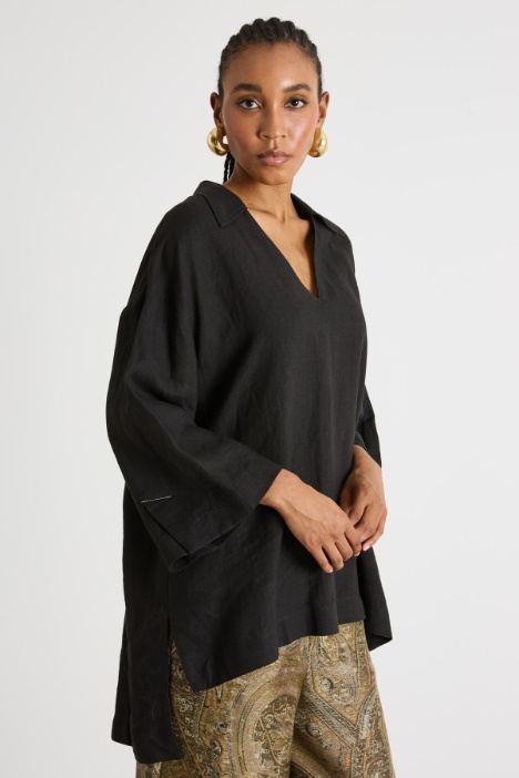 Oversized linen canvas shirt Intrend