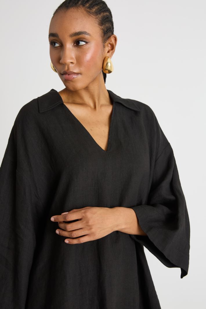 Oversized linen canvas shirt Intrend - 3