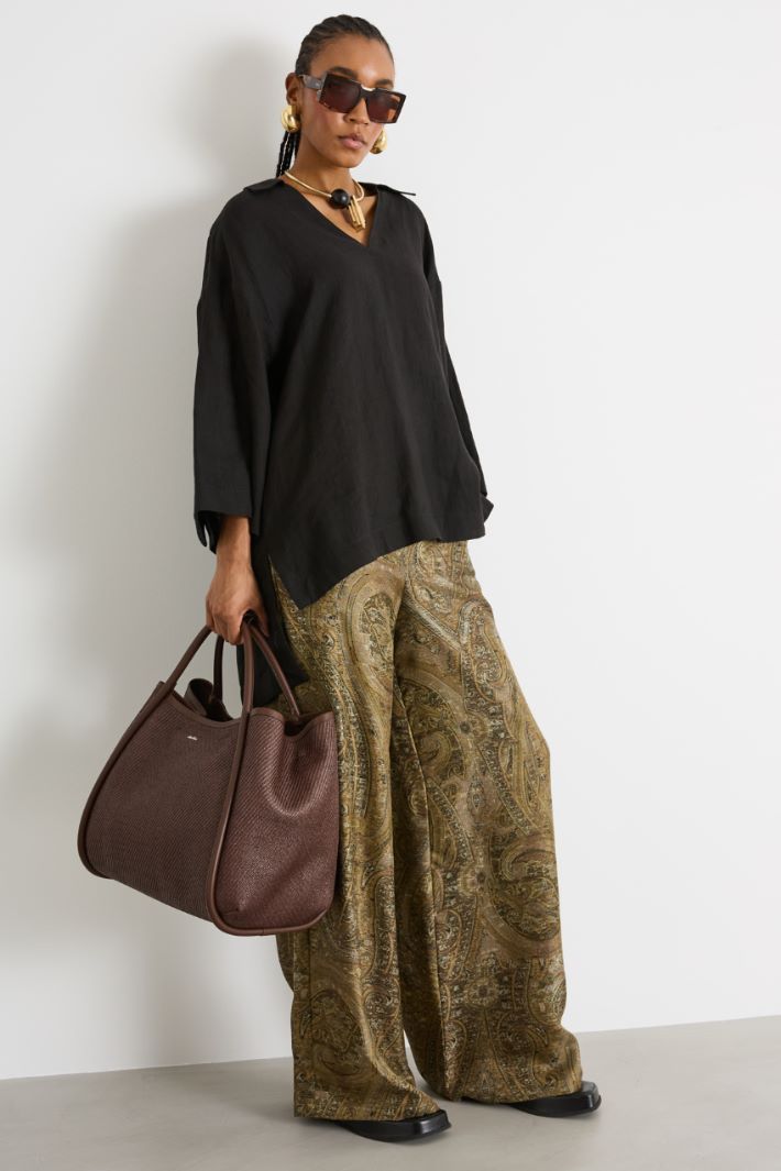 Oversized linen canvas shirt Intrend