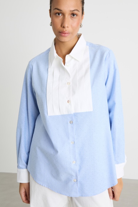 Oxford shirt with contrasting plastron Intrend