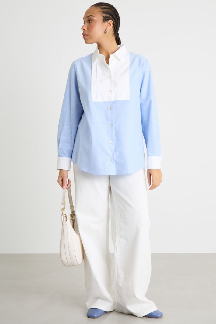 Oxford shirt with contrasting plastron Intrend