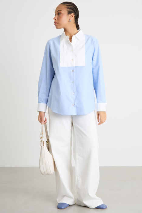 Oxford shirt with contrasting plastron Intrend