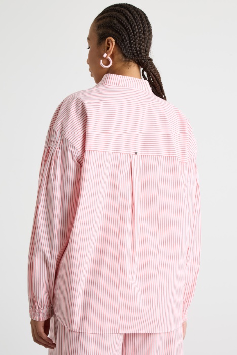 Camicia in popeline con plissé