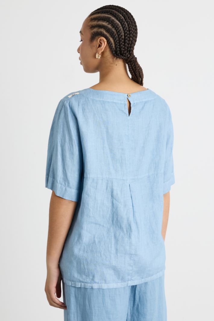 Linen Canvas Blouse Intrend - 4