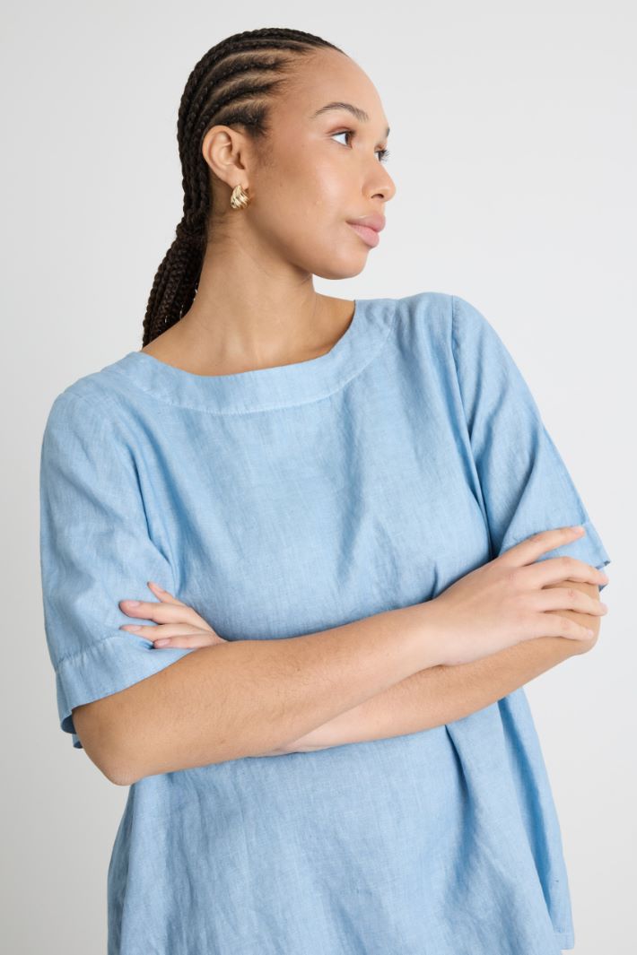 Linen Canvas Blouse Intrend - 3