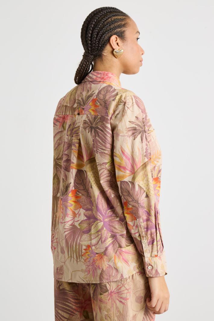 Printed poplin shirt Intrend - 4