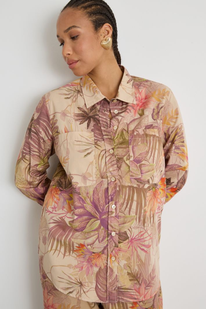 Printed poplin shirt Intrend - 2