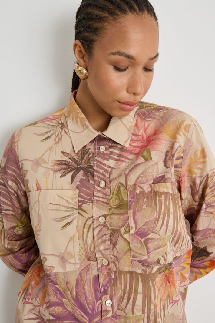 Printed poplin shirt Intrend - 3