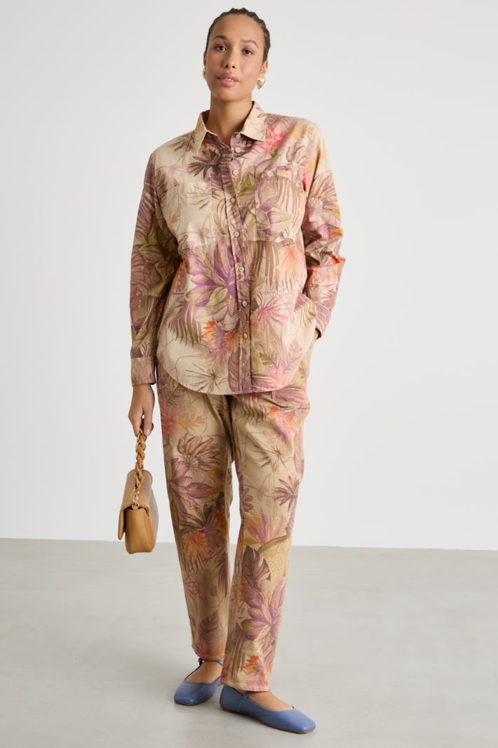 Printed poplin shirt Intrend