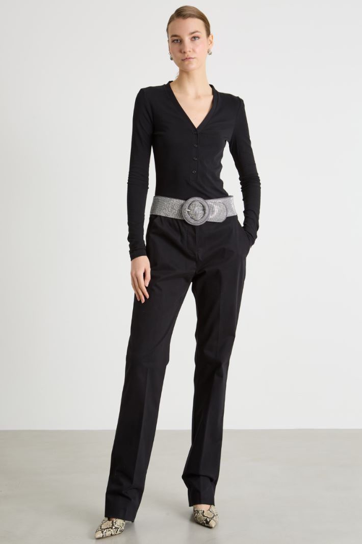 Stretch Straight-Leg Trousers Intrend