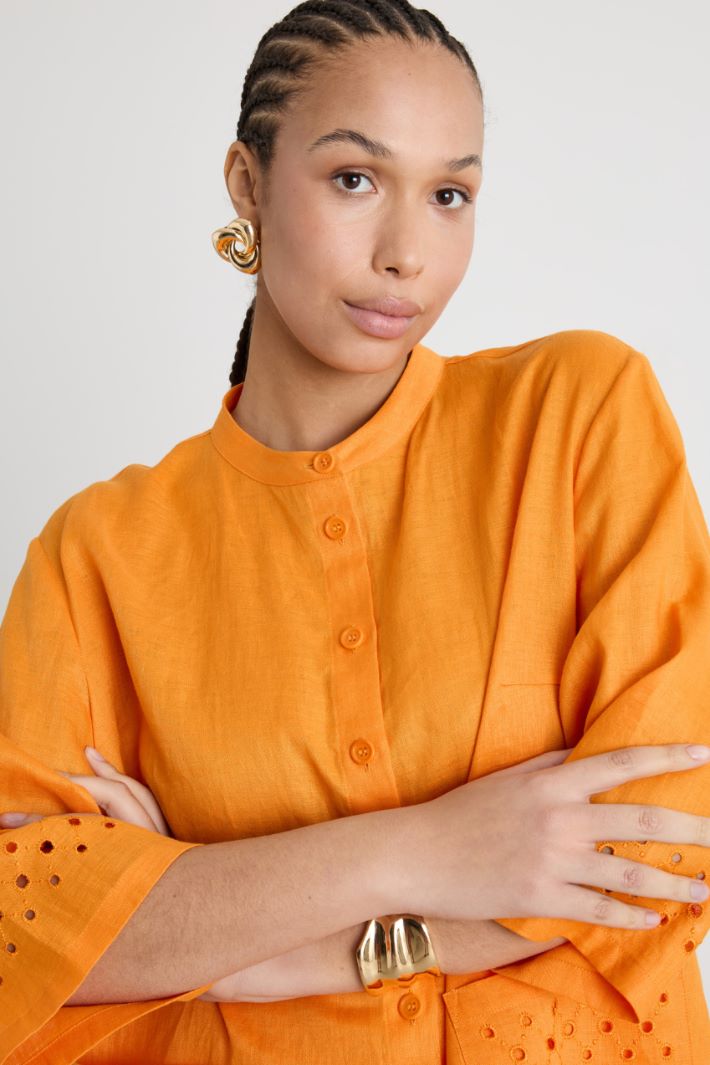 Pantalone traforato in tela Intrend - 3