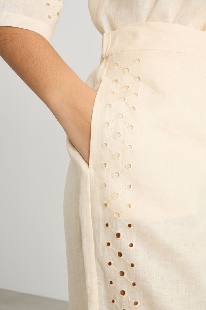 Openwork linen canvas trousers Intrend - 3