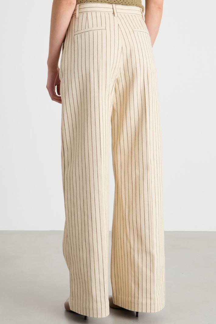 Wide-leg pinstripe trousers Intrend - 4